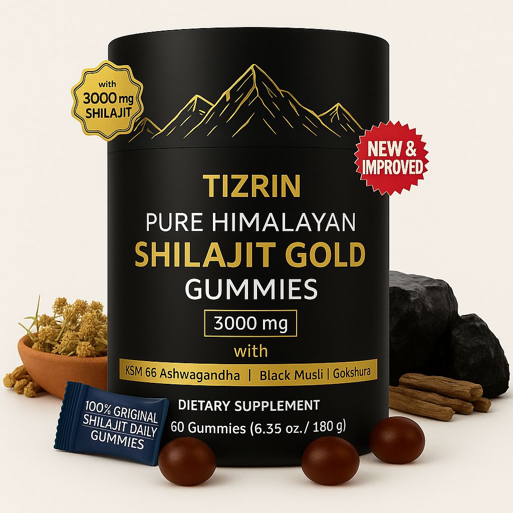 TIZRIN Shilajit Gold Gummies – 3000mg Herbal Blend