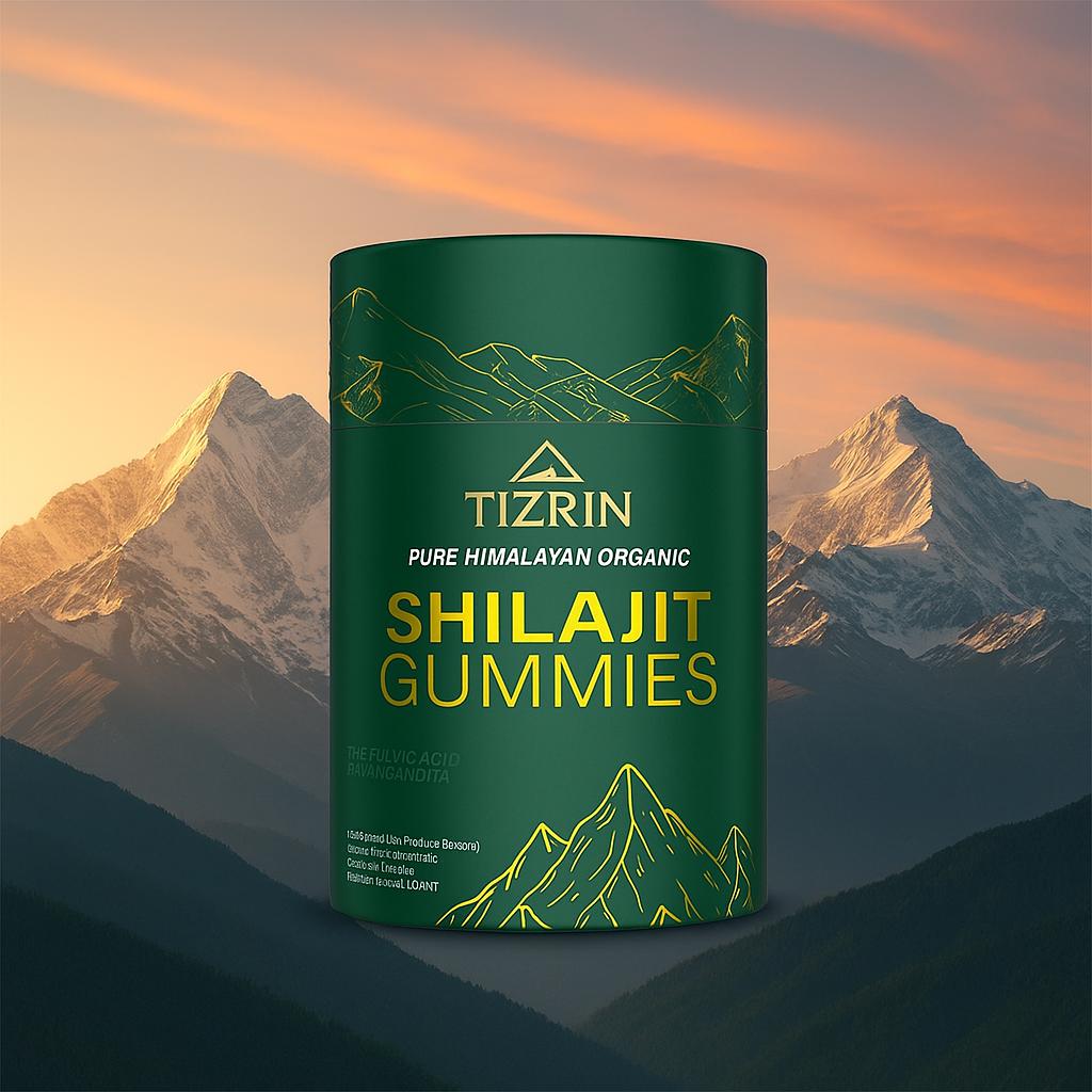 TIZRIN Organic Shilajit Gummies – 3000mg with 75% Fulvic Acid & Ashwagandha