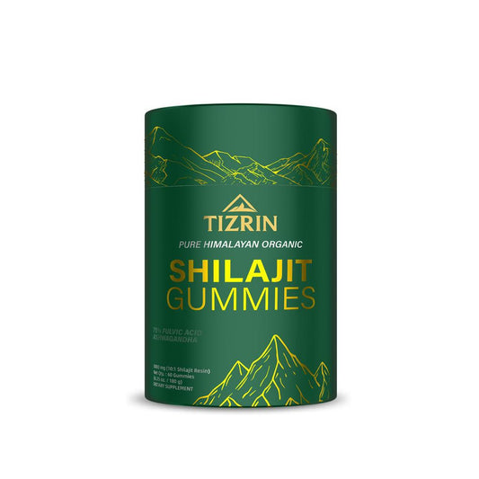 TIZRIN Organic Shilajit Gummies – 3000mg with 75% Fulvic Acid & Ashwagandha
